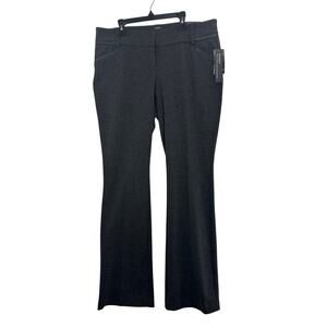 Alfani Faux-Leather-Trim Knit Bootcut Coal Melange